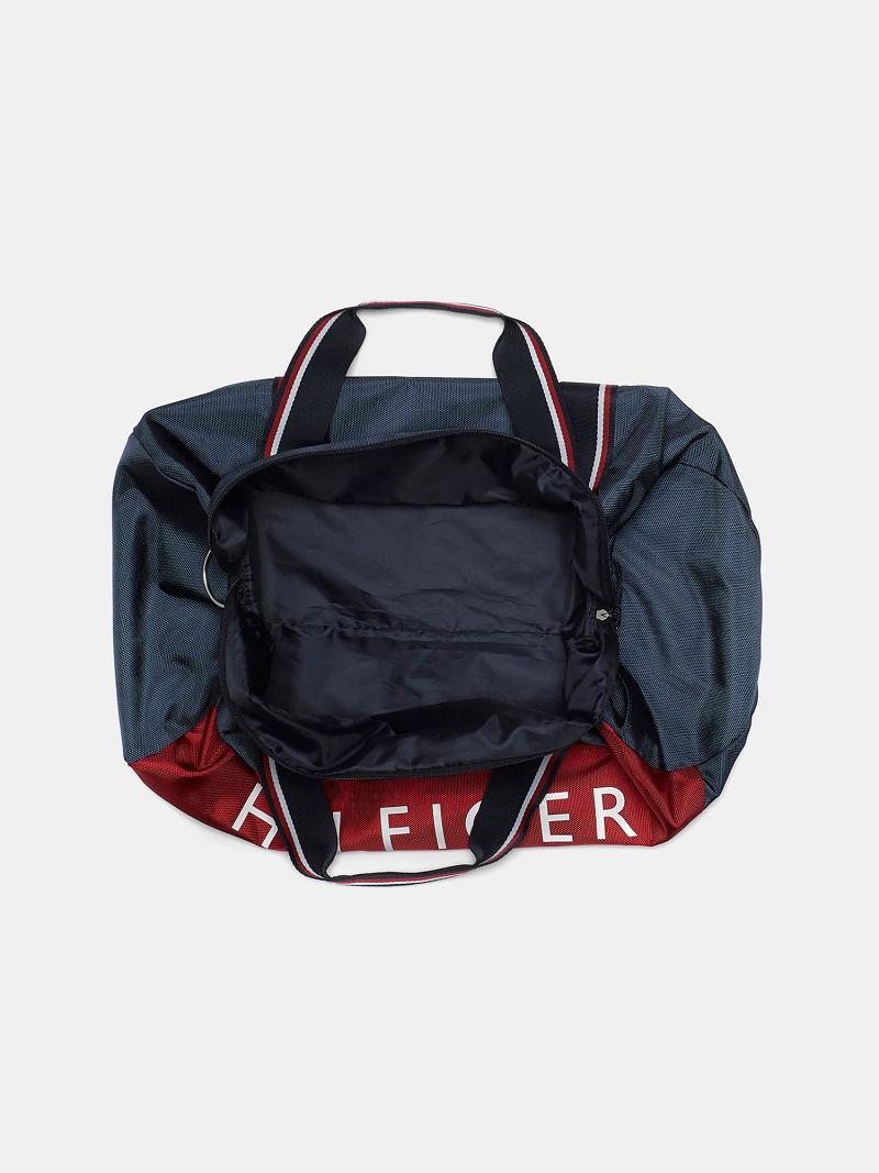 Férfi Tommy Hilfiger Signature Duffle Táska Sötétkék Piros | HU 1485EBC